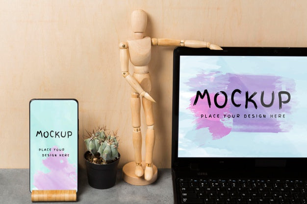 Free Desk Concept Concept Mock-Up Psd