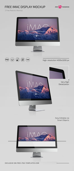 Free Desktop Imac Display Mockup Template In Psd