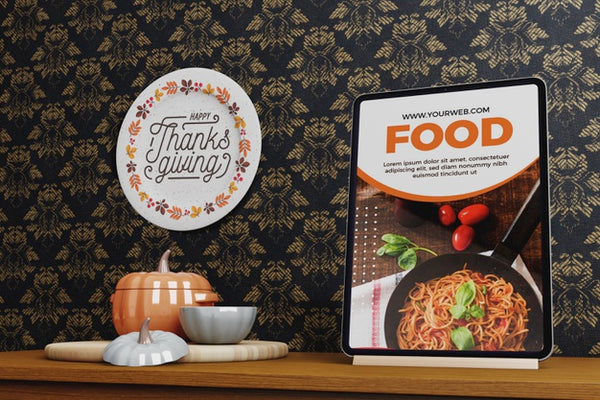 Free Device With Thanksgiving Concept Psd