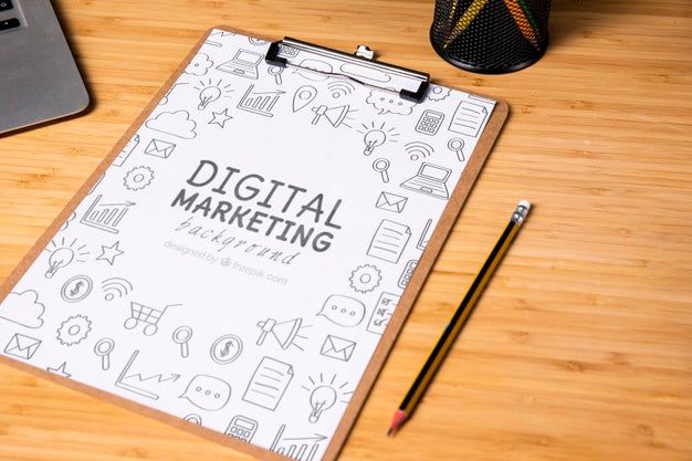 Free Digital Marketing Notepad Mock-Up Psd