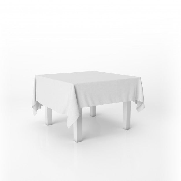 Free Dining Table Mockup With A White Cloth Psd