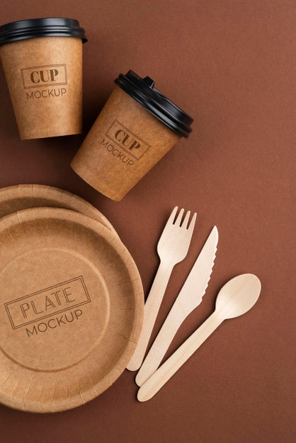 Free Disposable Coffee Shop Elements Assortment Psd