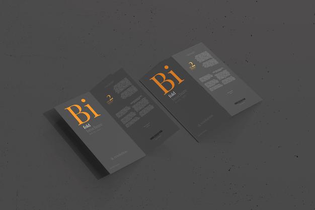 Free Dl Size Bifold Brochure Mockup Psd