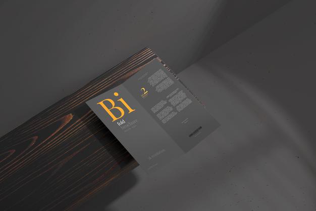 Free Dl Size Bifold Brochure Mockup Psd