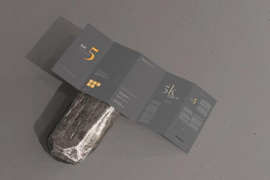Free Dl Size Five Fold Brochure Mockup Psd