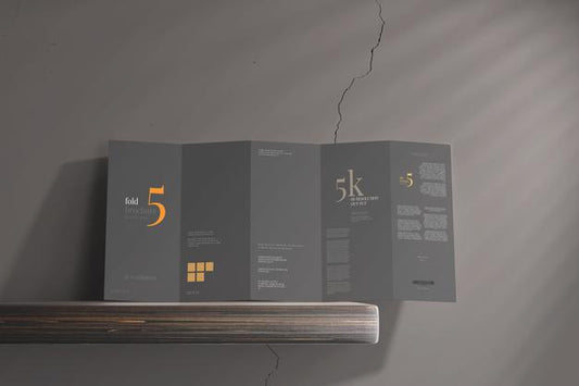 Free Dl Size Five Fold Brochure Mockup Psd