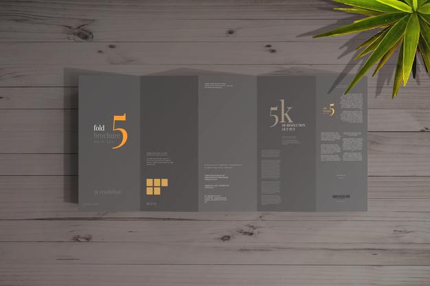 Free Dl Size Five Fold Brochure Mockup Psd – DreamBundles