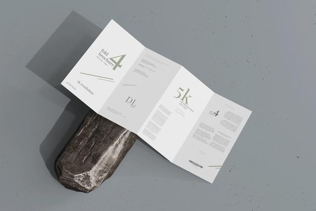 Free Dl Size Four Fold Brochure Mockup Psd