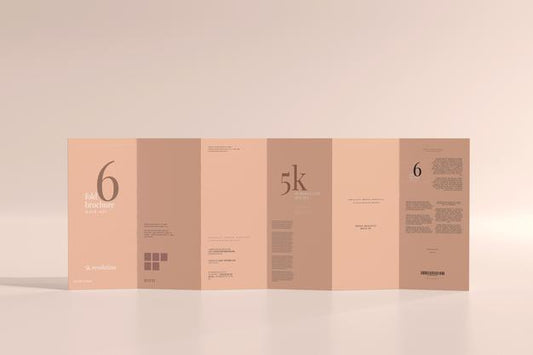 Free Dl Size Six Fold Brochure Mockup Psd