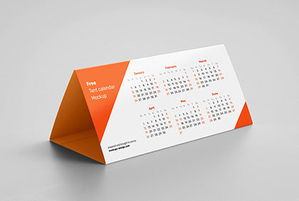 Free Dl Tent Calendar Mockup