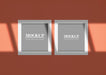 Free Double Square Cards Mockup With Elegant Shadow Psd
