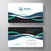 Free Double Wavy Shape Business Card Psd
