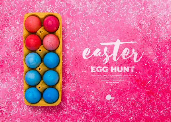 Free Easter Mockup With Egg Box Psd