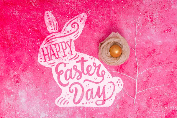 Free Easter Mockup With Rabbit Psd