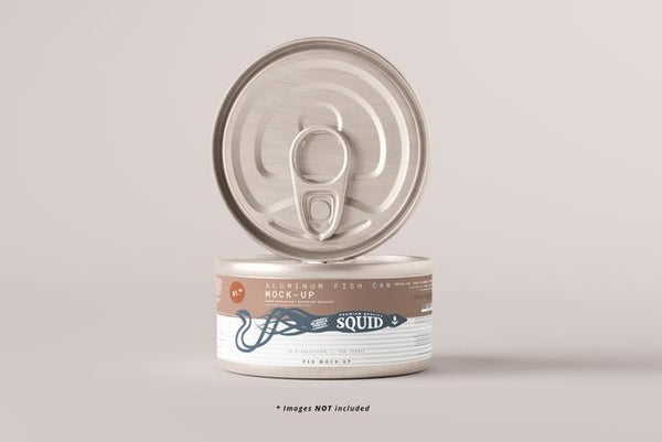 Free Easy Open Small Aluminum Food Can Mockup Psd