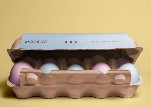 Free Ecologic Eggs Packaging Design Mockup Psd