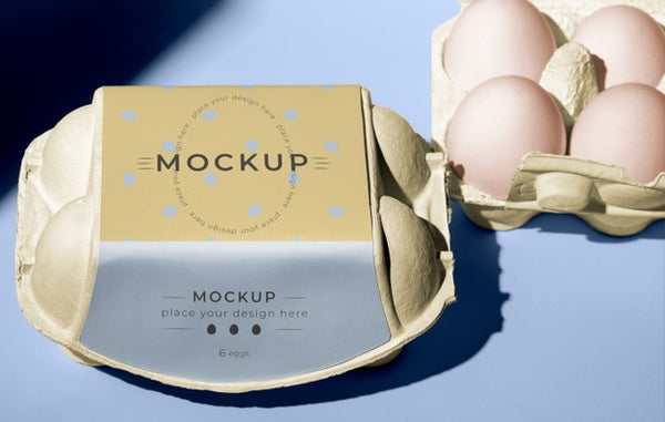 Free Ecologic Eggs Packaging Design Mockup Psd