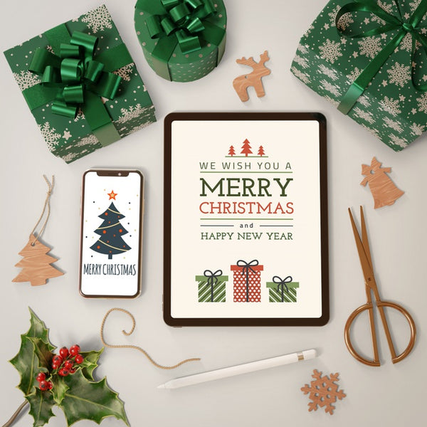 Free Electronic Devices Beside Gift Collection Psd