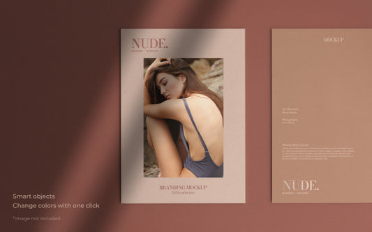 Free Elegant Brochure Mockup With Soft Shadow Psd