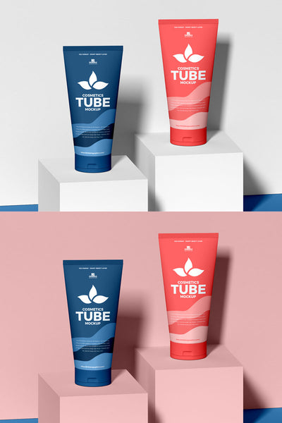 Free Elegant Cosmetics Tubes Mockup