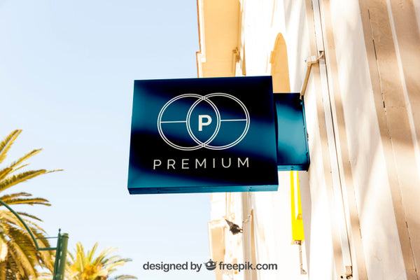 Free Elegant Shop Sign Mockup Psd