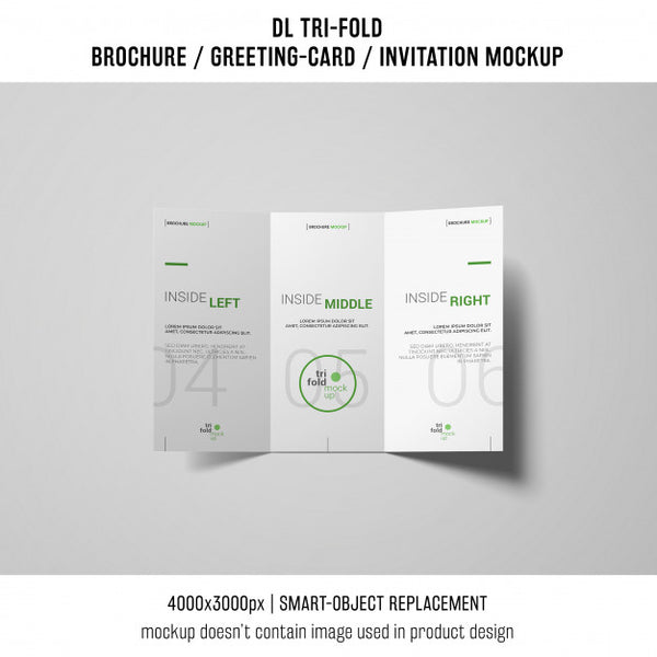 Free Elegant Trifold Brochure Or Invitation Mockup Psd