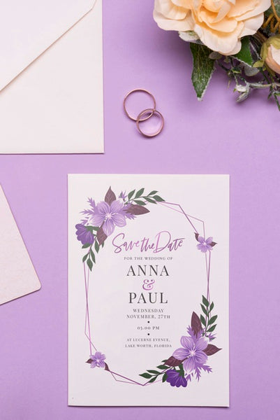 Free Elegant Wedding Invitation Concept Psd