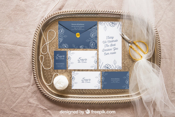 Free Elegant Wedding Invitation Mockup Psd