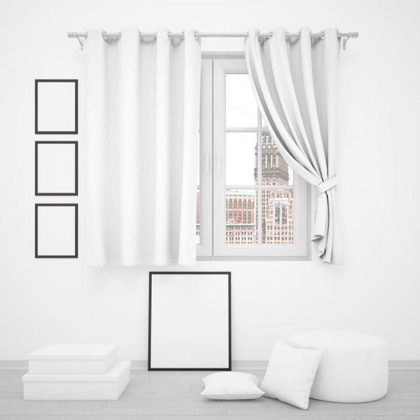 Free Elegant Window With Blank Photo Frames Around Psd