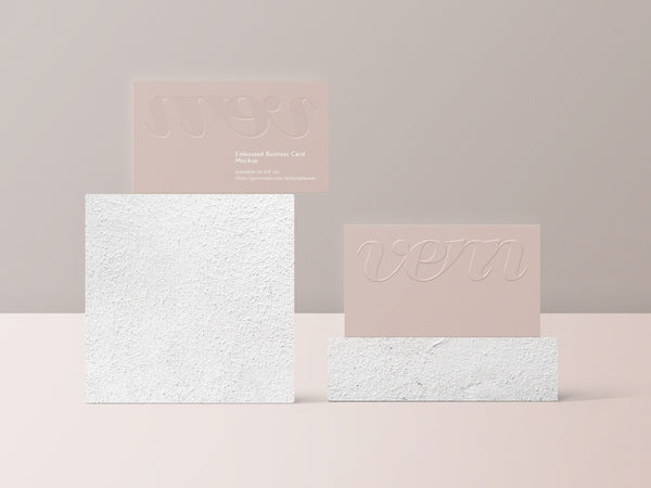 Free Embossed Business Card Mockup