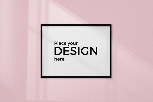 Free Empty Room With A Frame Mockup On A Pink Wall Psd