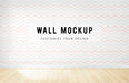 Free Empty Room With A Zig Zag Wallpaper Mockup Psd