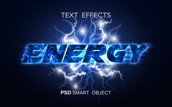 Free Energy Text Effect Smart Object Psd