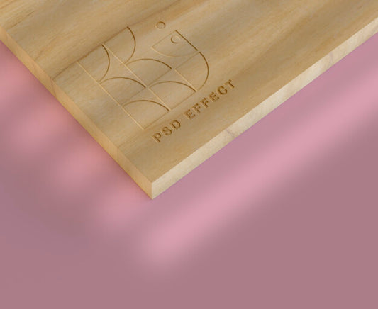 Free Engraved Wood Logo Mockup Psd