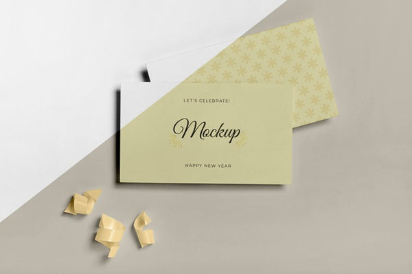 Free Envelope With Invitation Card Happy New Year Psd