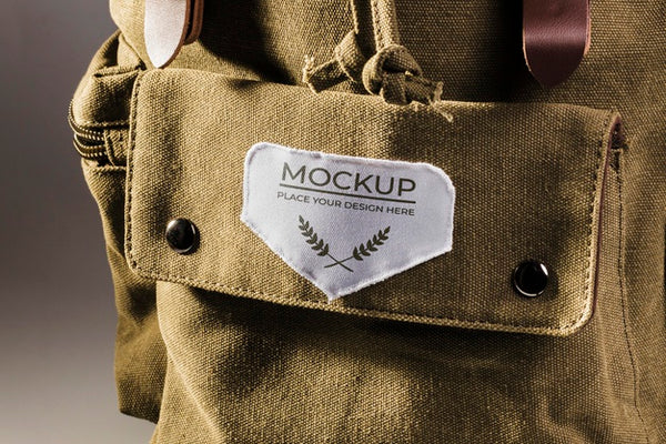 Free Fabric Clothing Patch Mock-Up On Backpack Psd