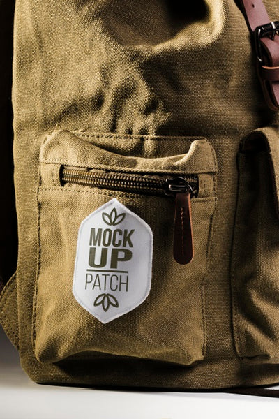 Free Fabric Clothing Patch Mock-Up On Backpack Psd