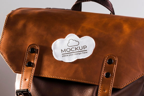 Free Fabric Clothing Patch Mock-Up On Leather Bag Psd