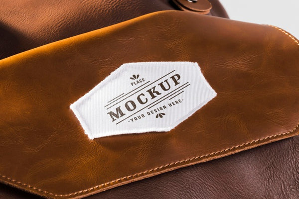 Free Fabric Clothing Patch Mock-Up On Leather Bag Psd