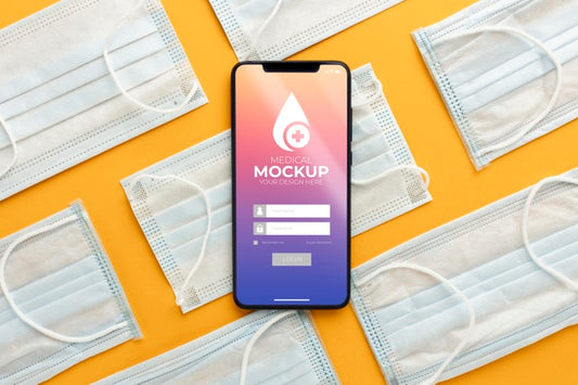 Free Face Mask Minimal Concept Mock-Up Psd