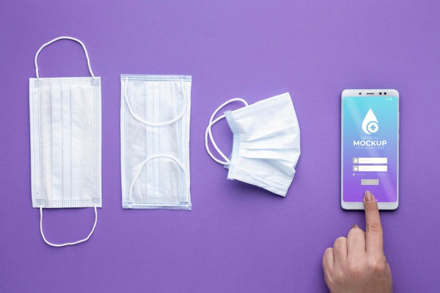 Free Face Mask Minimal Concept Mock-Up Psd