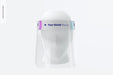 Free Face Shield With Head Mockup, Front View Psd