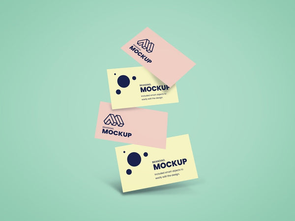 Free Falling Business Card Mockup