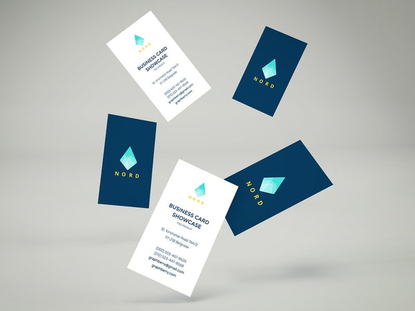 Free Falling Business Cards Mockup Vol.2