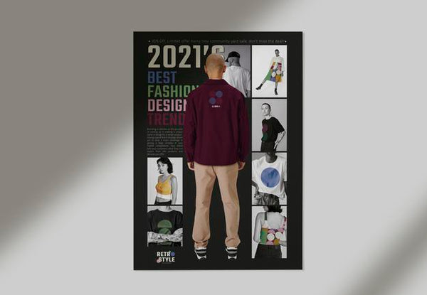 Free Fashion Business Poster Mockup In Retro Style Psd