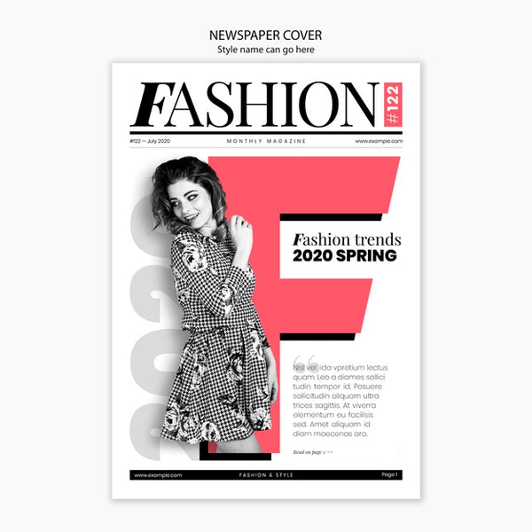 Free Fashion Model On Newspaper Cover Psd