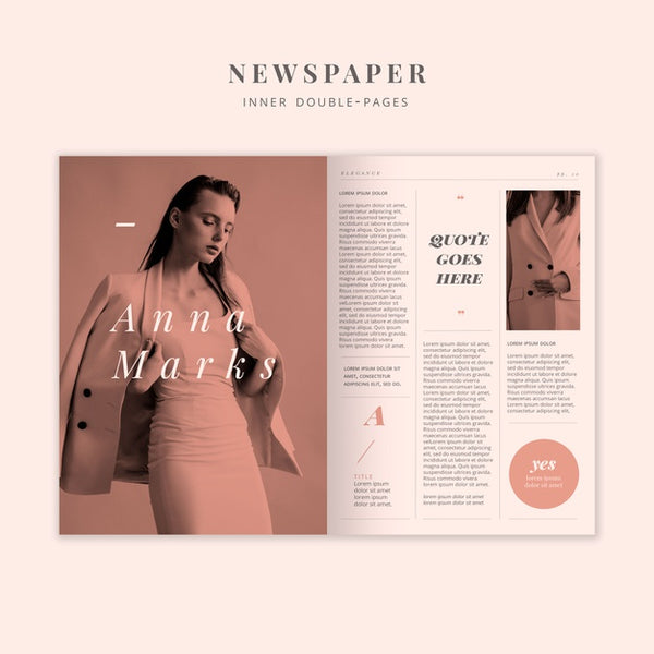 Free Fashion Newspaper Model Inner Double-Pages Psd