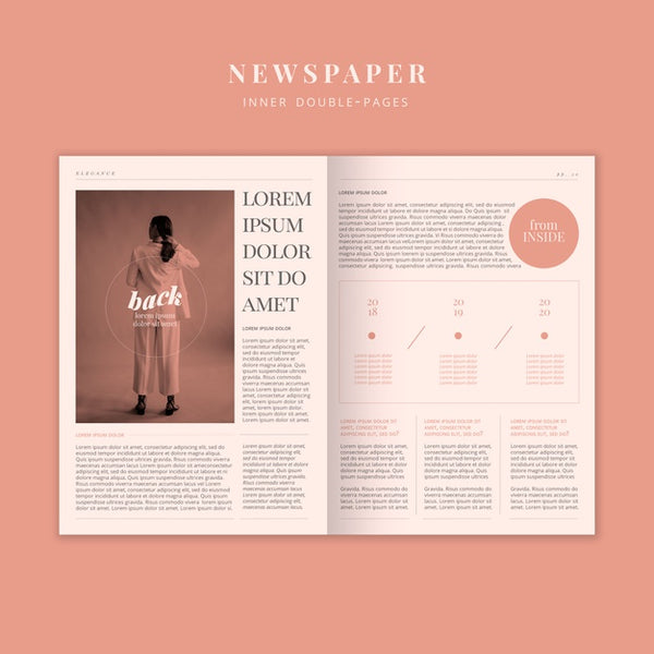 Free Fashion Newspaper With Woman Model Psd
