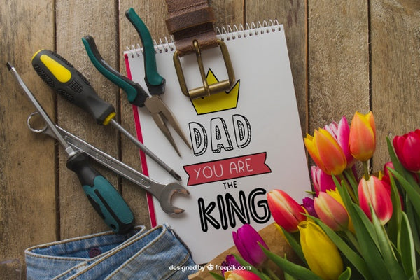 Free Father'S Day Composition With Tools Psd