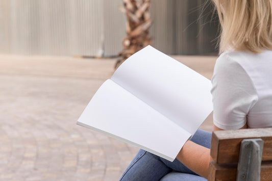 Free Female On Street Reading Book Psd